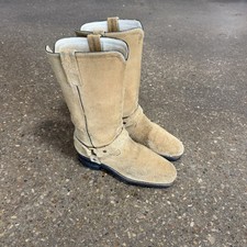 Vintage Commander Eighty Five Military Harness Boots Mens Tan Suede USA Size 9 D picture