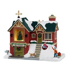 Lemax Caddington Village The Little Brick House w Holiday Ornaments 55348 picture