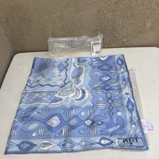 Emilio Pucci Silk Pale Blue Scarf, 6HGB41. 90cm X 90cm. See Photos Please Read picture