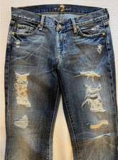 SEVEN 7 for all mankind Denim blue Flare jeans sz 29 X 33 Brand New picture