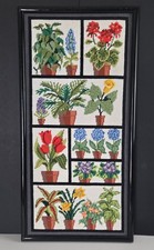 Vintage Meredith Gladstone Needlepoint Craft Potted House Plant 1970's 31x15 picture