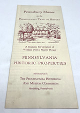 Vintage Pennsbury Manor Trail History William Penn House Brochure Pennsylvania picture