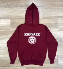 Vintage 80s Harvard University Hoodie Sweatshirt FITS MEDIUM Men's Pullover USA picture