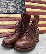 Vintage H.H. Brown US Military Issue Vietnam Era  Brown Boots 8 1/2 W  1965 NOS? picture