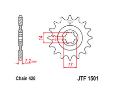 JT Front Sprocket 12 12T Tooth Kawasaki KLX140 & L G R RF 2008-2026 KLT KLF 110 picture