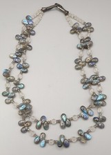 Elegant Vintage Gemstone Necklace with Labradorite and Rare Stones, 925 Silver Ver picture