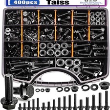 Durable Black Zinc Galvanized Metric Flange Bolt Kit - 400 Assorted Pieces picture