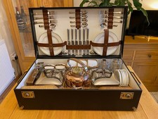 Rare 6 person antique picnic set by Coracle. Sold by Harrods. Superb & original picture