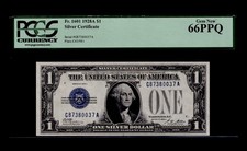 1928A $1 Silver Certificate. FR: 1601. PCGS Currency Graded: 66 PPQ.  picture