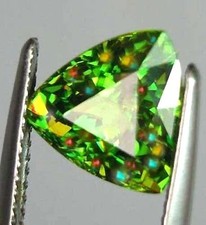 5.40 Ct+ Natural Full Fire Sphene Titanite Trillion Cut Certified Loose Gemstone picture