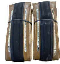 Pair (2) 700c x 38c Panaracer GRAVELKING Slicks bike tires black/brown tubeless picture