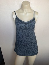Lululemon Just Breathe Tank Top Women’s 6 Black Leopard Print Yoga Pilates Run picture