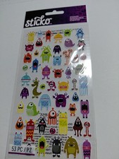 Crafts Stickers Sticko Mini Monsters Colorful Googly One Eye Multiple Heads picture