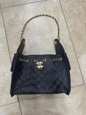 CHANEL CC Hobo Bag Quilted Black Leather Large with Gold Hardware and Chain picture