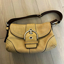 Coach Soho Y2K Beige Pebbled Leather Buckle Shoulder Bag Purse Vintage picture