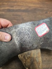 AC36- Antique embossed Cayuga Barker Rose Elmira Double Bit Axe  4 lb 11 oz picture