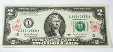 Unique Special Design Uncirculated Two Dollar Bill with 