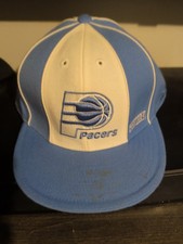Vtg Reebok Indiana Pacers Fitted Hat Size 7 3/4 Carolina Powder Blue White NBA picture