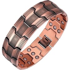 Men's 99.99% Pure Copper Magnetic Bracelet Adjustable Fit Stylish Design picture