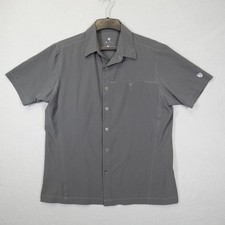 KUHL Shirt Mens L Gray Short Sleeve Button Down Airflow Hiking Outdoor Casual picture