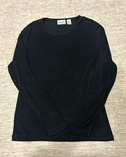 Chico's Travelers Women’s Black Solid Knit Scoop Neck Long Sleeve Top S picture
