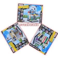 EvezBeadz City Streets Block Tech Toy Set Lot Bank Pet Store Quick Mart NIB  picture