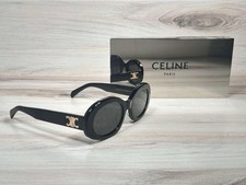 Celine CL40194 Triomphe Oval Shiny Black 01A 40194 Sunglasses - Ships Now picture