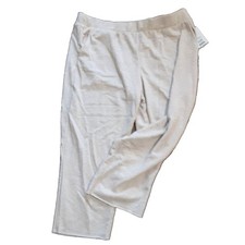 NWT Secret Treasures Cream Sleep Pants 2XL Cropped Lounge Sweatpants Raw Hem picture