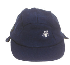 NWOT PRISTINE Vintage 80s 90s U.S. Ski Team Wool Ear Flap Trapper Hat Navy BULA picture