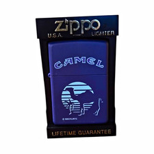 Vintage Camel Zippo Lighter Purple Matte Desert Sunset 1993 NOS Unused w/ Case picture