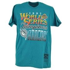 MLB Mitchell & Ness Florida Marlins World Series Champs Man Adult Tshirt Tee  picture