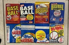 8 PACKS Vintage Baseball Wax  1982-1989 Fleer Donruss + 3 1986 Topps Mis-Wraps picture