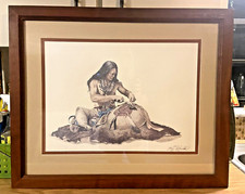 Vintage 1988 Native American Framed Art by Ken Schmidt Signed & Numbered Litho picture