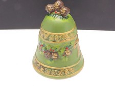 Vintage Napcoware Christmas Green Bell Japan x-8655 Porcelain Ceramic D3556 picture
