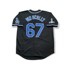 Vince Scully Los Angeles Dodgers VIN & 1950-2016 Men's Alt Black Baseball Jersey picture