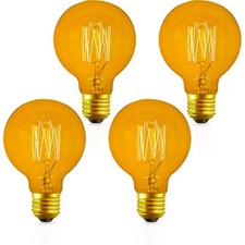 4 Pack of Dimmable G80 Vintage Edison Light Bulbs, 60W 2200K Amber Glow picture