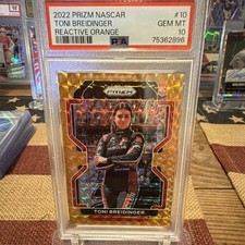 Panini 2022 Prizm NASCAR Toni Breidinger Reactive Orange #10 RC PSA 10 picture