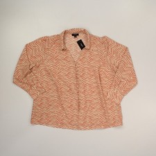 Alfani Women's Button-up Shirt Blouse Plus Size 2X Coral Zebra Print NWT picture