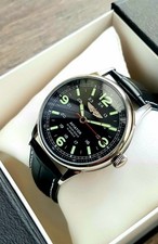 Vintage Soviet Watch Aviator Black Dial Military Mechanical Raketa USSR Serviced picture