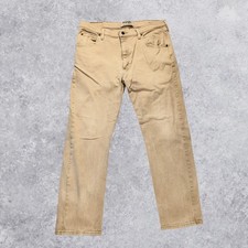 Wrangler Authentics Mens Tan Khaki Regular Fit Straight Leg Jeans 36x29 ZM100KF picture