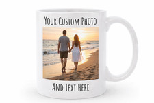 Personalized White Ceramic Coffee Mugs Custom Photo Name Holiday Birthday Gifts picture