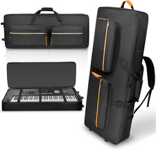 73/76 Key Keyboard Case with Wheels & Adjustable Shoulder Straps– Padded Rolling picture