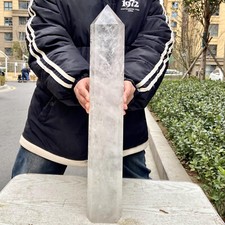 10.8LB Natural White crystal obelisk Crystal energy column Reiki picture