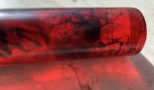 Vintage Red Black Marbled Bakelite Rod.  11
