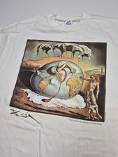 Vintage Salvador Dali Jerzees Shirt Mens XL White Geopoliticus Child Museum Tee picture