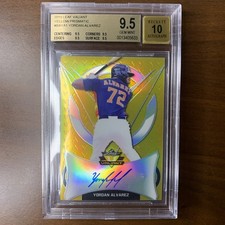 2019 Leaf Valiant Yordan Alvarez Rookie Auto Gold Refractor /10 BCG 9.5MVP pop1 picture