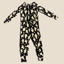 Hanna Andersson Kids Ghost Star Halloween Sleeper Black Off White 18-24 Months picture