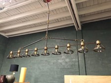 Linear Industrial 9-light Chandelier with Repurposed Telegraph Insulators picture