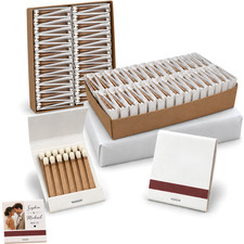 100 PACK Blank White Matchbooks | Plain Bulk Match Books for DIY, Favors, Events picture