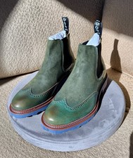 John Fluevog ZEDKIEL Chelsea Boot 21484 Mens 10, Navy and Green -  picture
